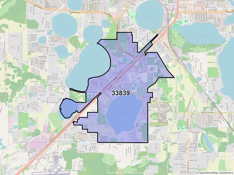 Map of ZIP Code 33839 — Eagle Lake, FL