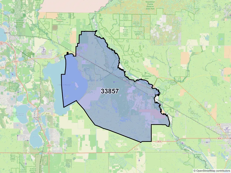 Map of Lorida, Florida and ZIP codes