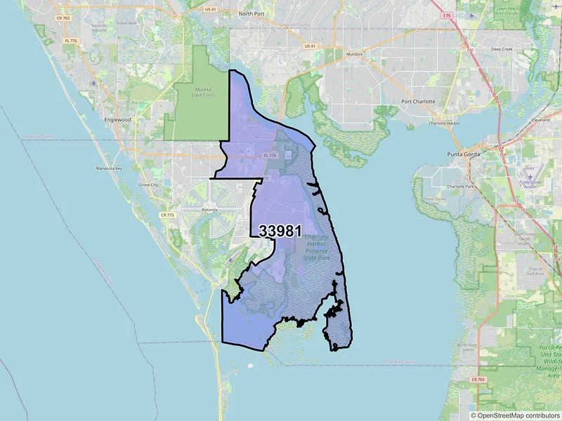 Map of ZIP Code 33981 — Port Charlotte, FL