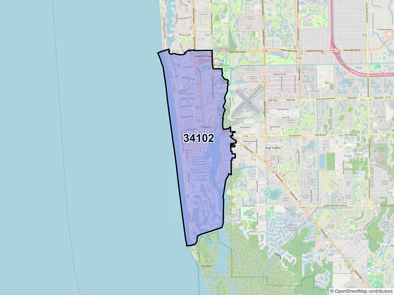 Map of ZIP Code 34102 — Naples, FL