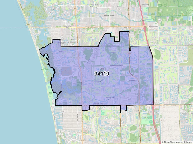 Map of ZIP Code 34110 — Naples, FL