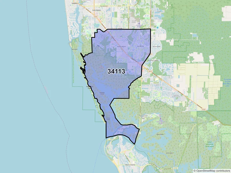 Map of ZIP Code 34113 — Naples, FL