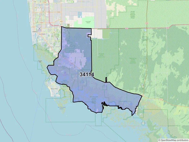 Map of ZIP Code 34114 — Naples, FL