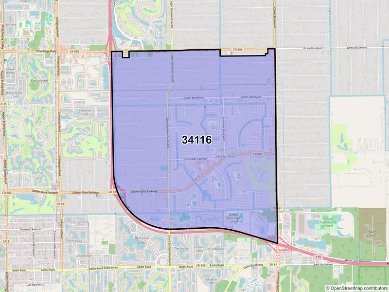 Map of ZIP Code 34116 — Naples, FL