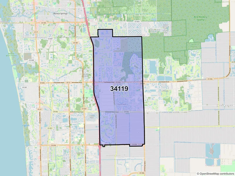 Map of ZIP Code 34119 — Naples, FL