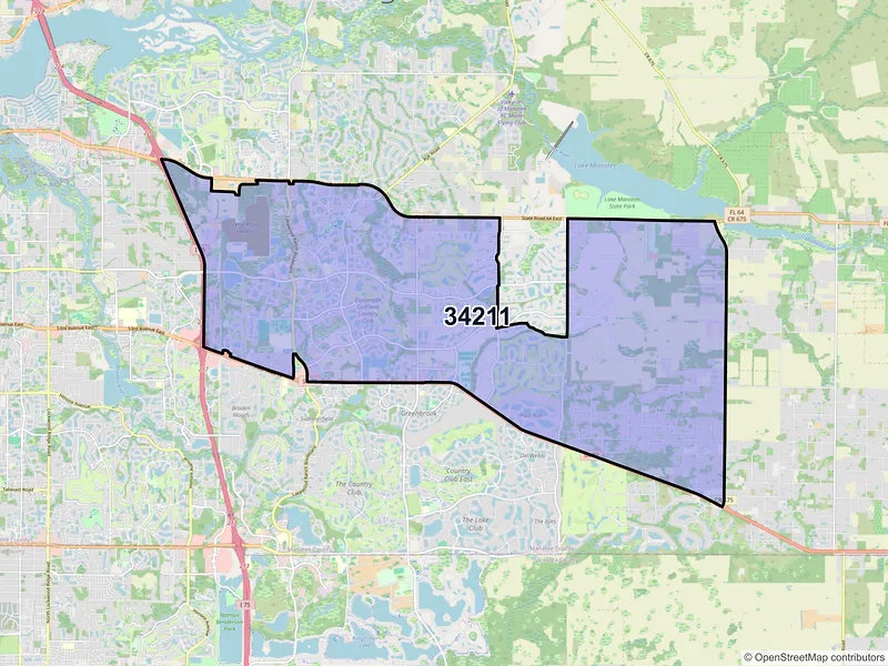 Map of ZIP Code 34211 — Bradenton, FL