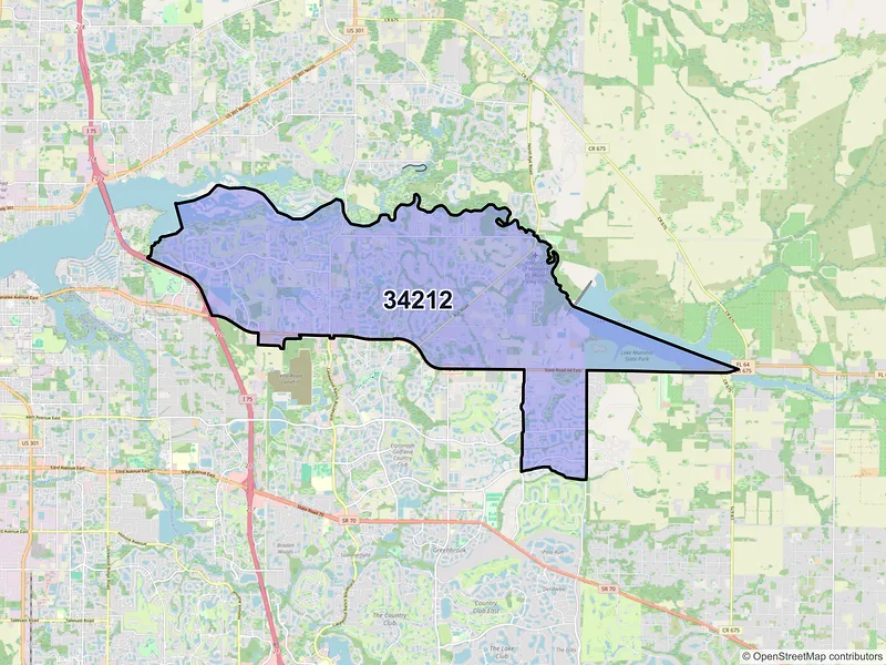 Map of ZIP Code 34212 — Bradenton, FL