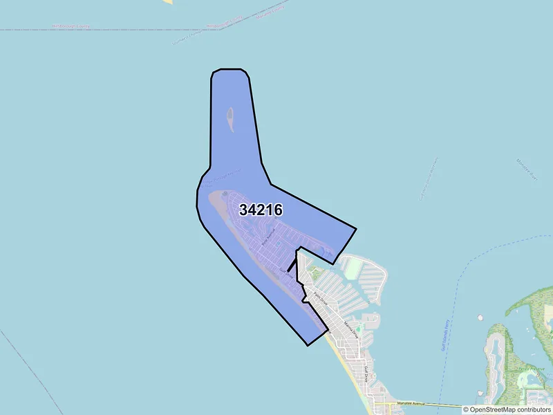 Map of Anna Maria, Florida and ZIP codes