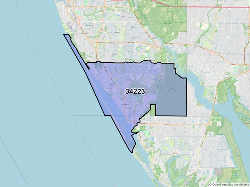 Map of ZIP Code 34223 — Englewood, FL