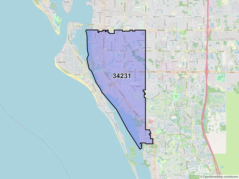 Map of ZIP Code 34231 — Sarasota, FL