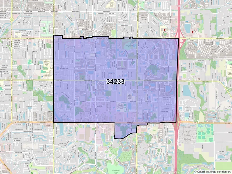 Map of ZIP Code 34233 — Sarasota, FL