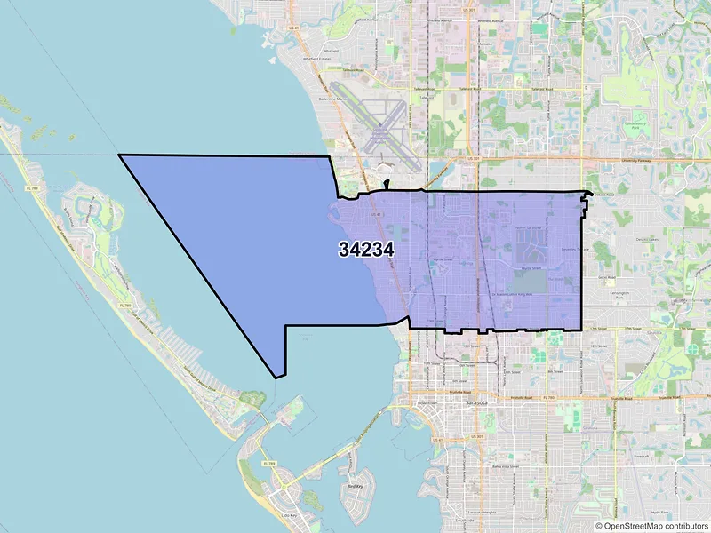 Map of ZIP Code 34234 — Sarasota, FL