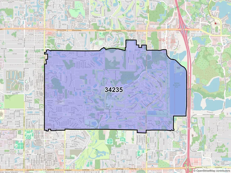 Map of ZIP Code 34235 — Sarasota, FL
