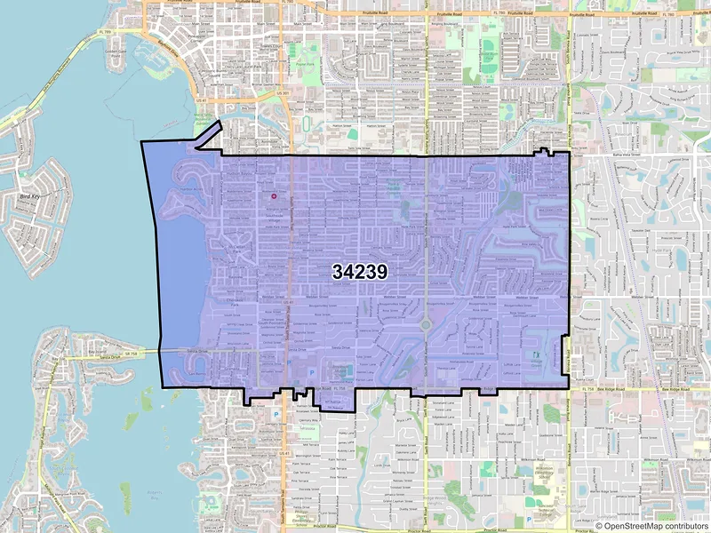 Map of ZIP Code 34239 — Sarasota, FL