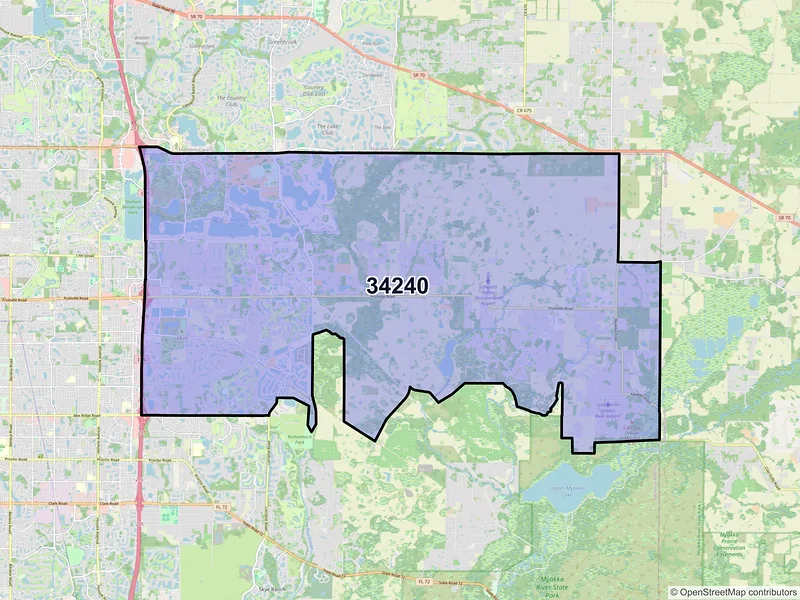 Map of ZIP Code 34240 — Sarasota, FL