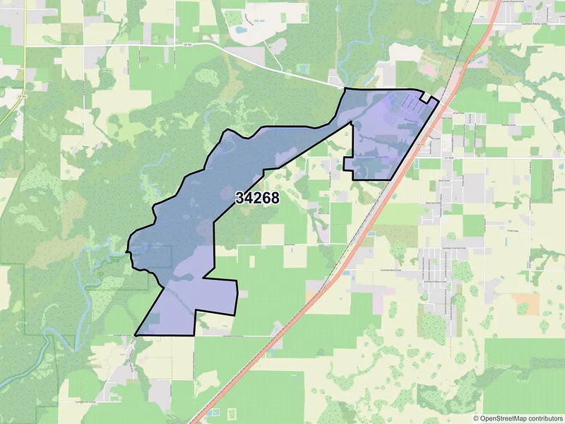 Map of Nocatee, Florida and ZIP codes