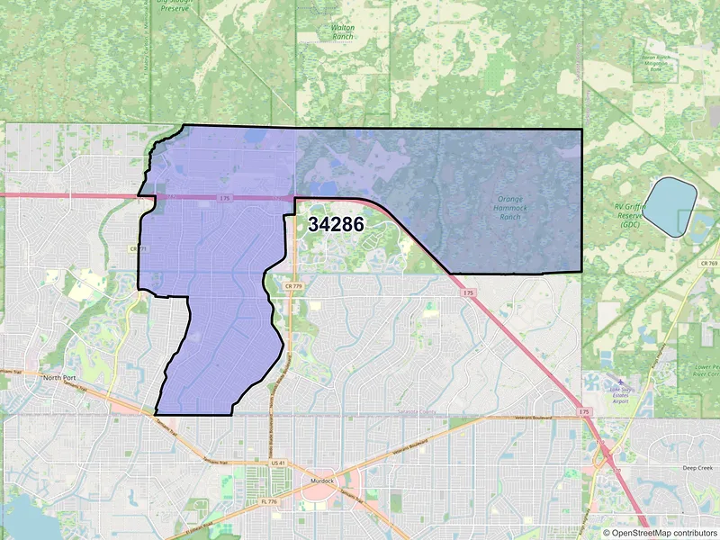 Map of ZIP Code 34286 — North Port, FL