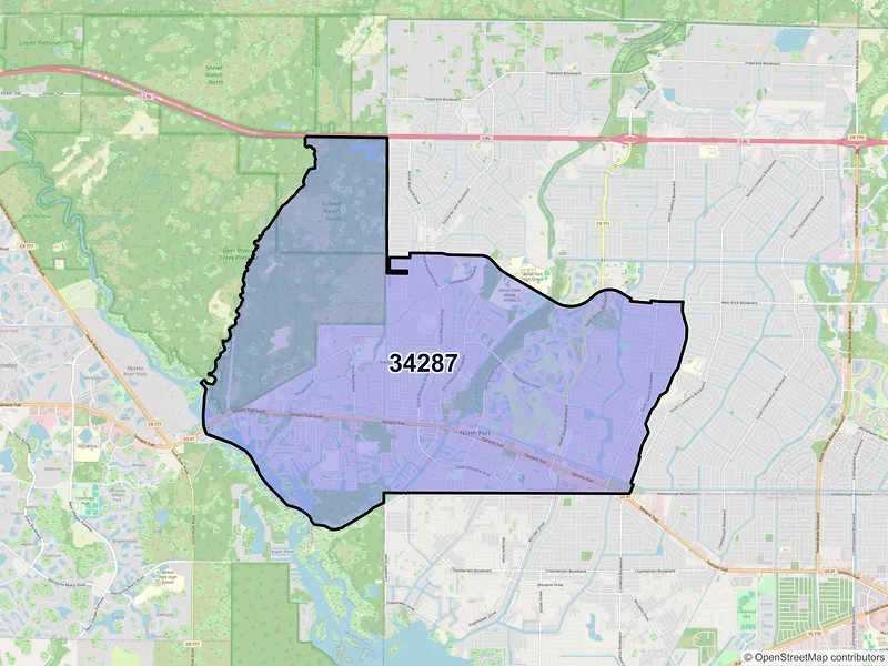 Map of ZIP Code 34287 — North Port, FL