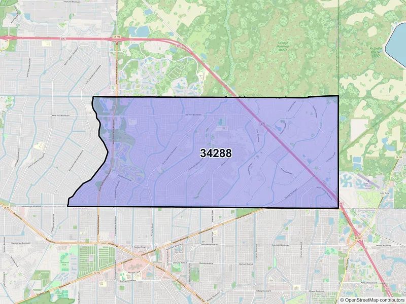 Map of ZIP Code 34288 — North Port, FL