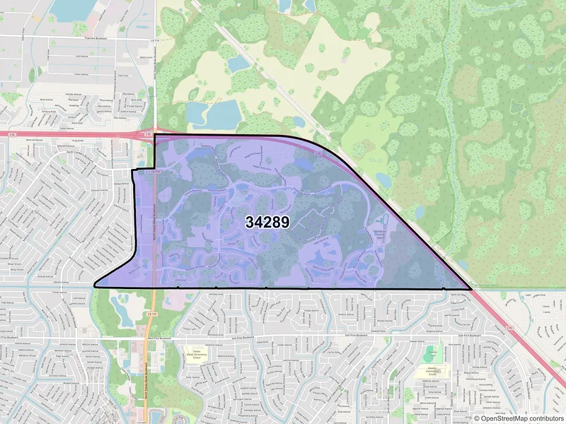 Map of ZIP Code 34289 — North Port, FL