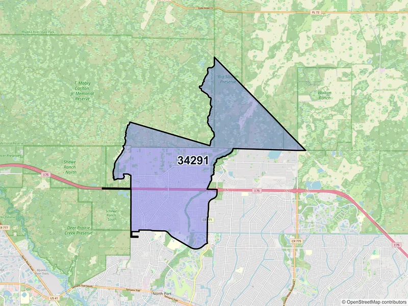 Map of ZIP Code 34291 — North Port, FL