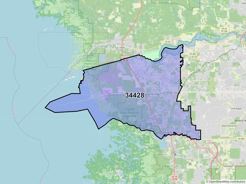 Map of ZIP Code 34428 — Crystal River, FL