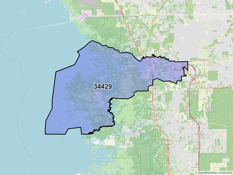 Map of ZIP Code 34429 — Crystal River, FL