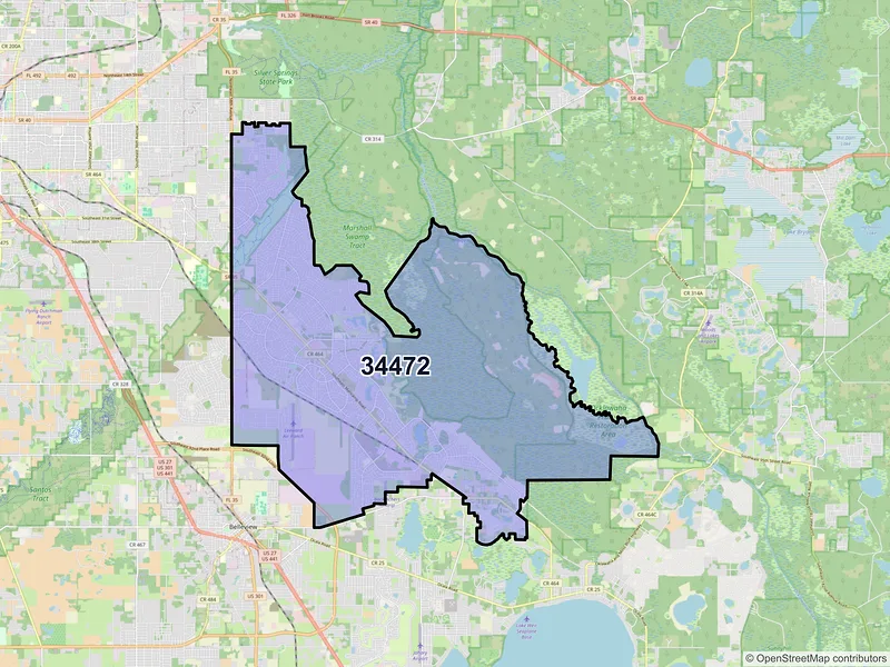 Map of ZIP Code 34472 — Ocala, FL