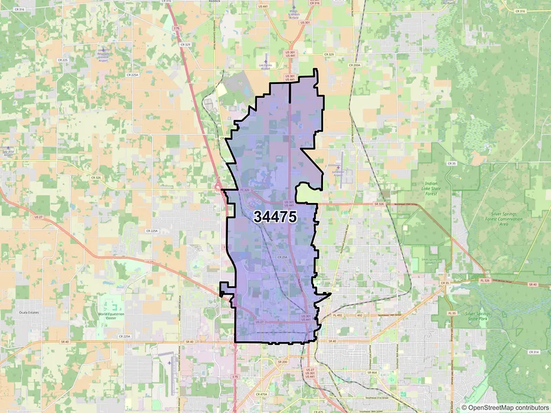 Map of ZIP Code 34475 — Ocala, FL