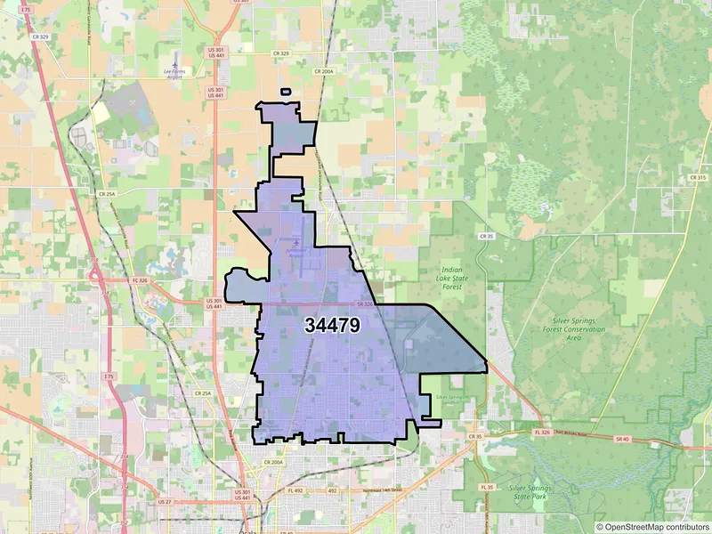 Map of ZIP Code 34479 — Ocala, FL