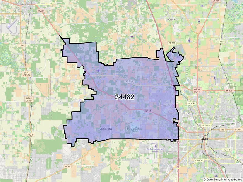 Map of ZIP Code 34482 — Ocala, FL