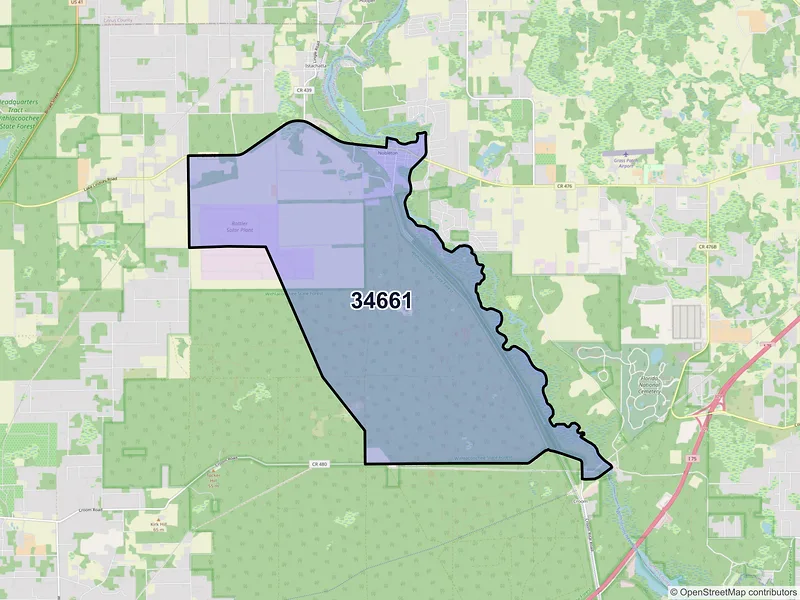 Map of Nobleton, Florida and ZIP codes