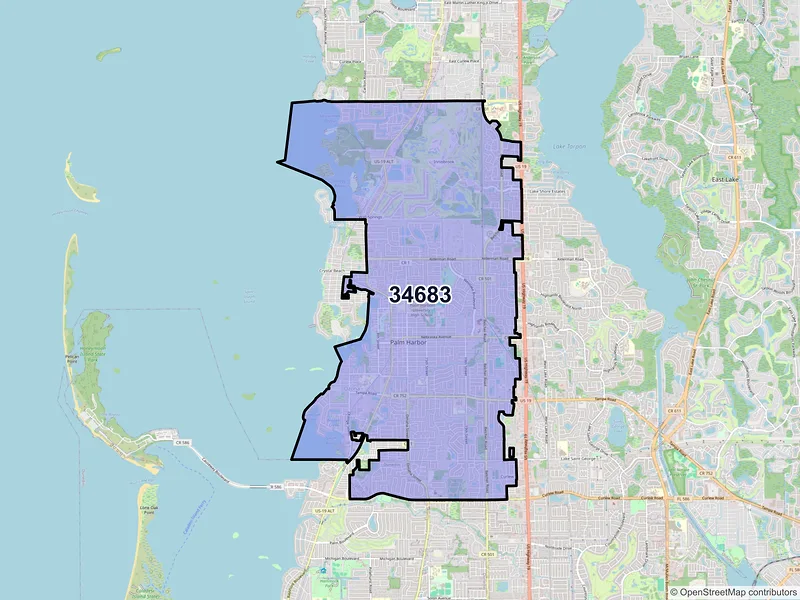 Map of ZIP Code 34683 — Palm Harbor, FL
