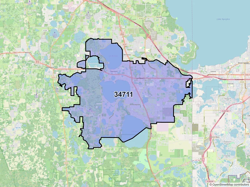 Map of ZIP Code 34711 — Clermont, FL