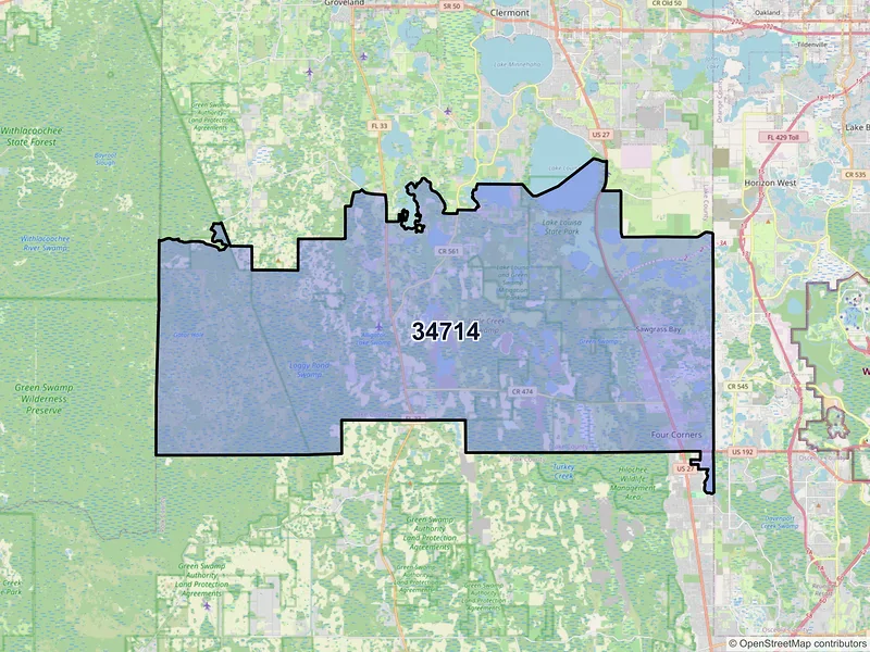 Map of ZIP Code 34714 — Clermont, FL