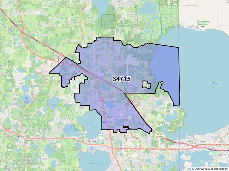 Map of ZIP Code 34715 — Clermont, FL