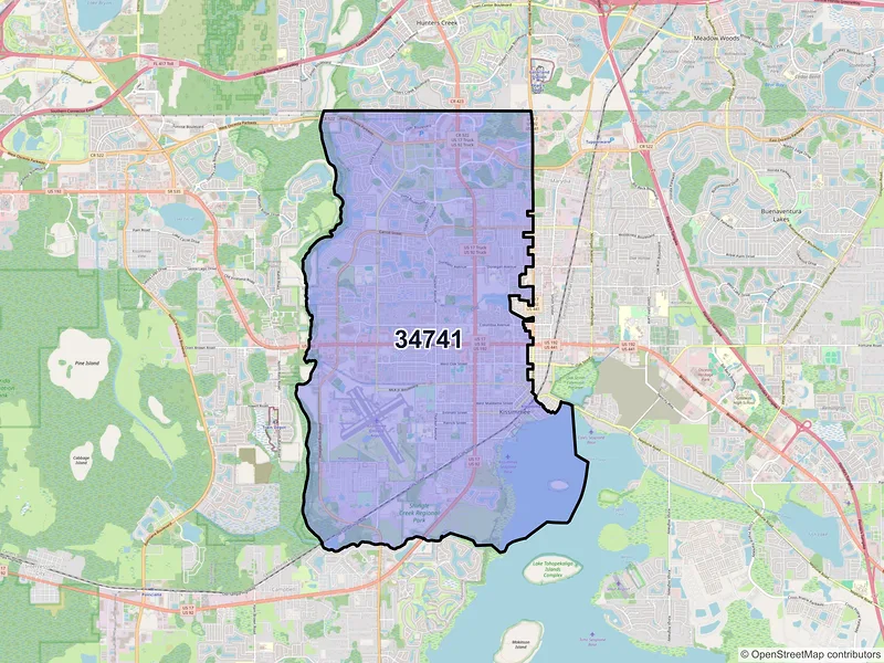 Map of ZIP Code 34741 — Kissimmee, FL