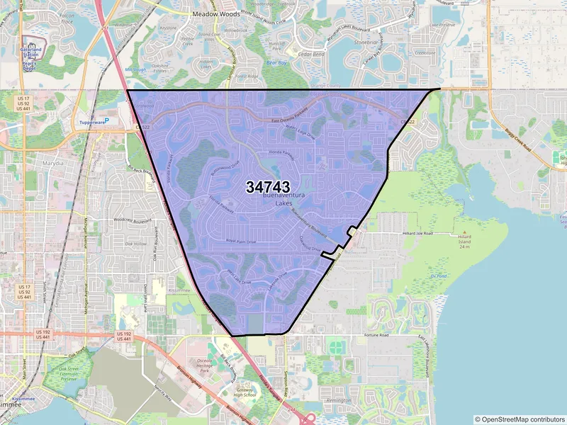 Map of ZIP Code 34743 — Kissimmee, FL