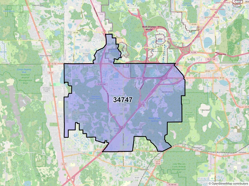 Map of ZIP Code 34747 — Kissimmee, FL