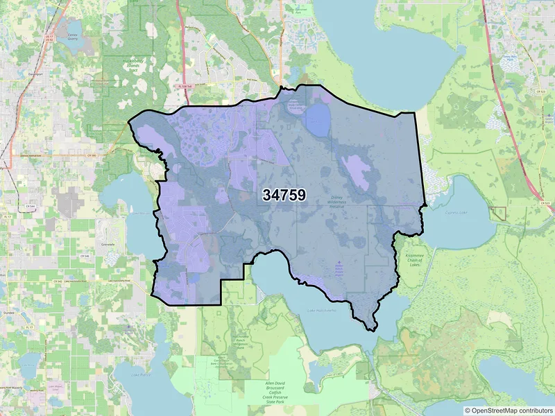 Map of ZIP Code 34759 — Kissimmee, FL