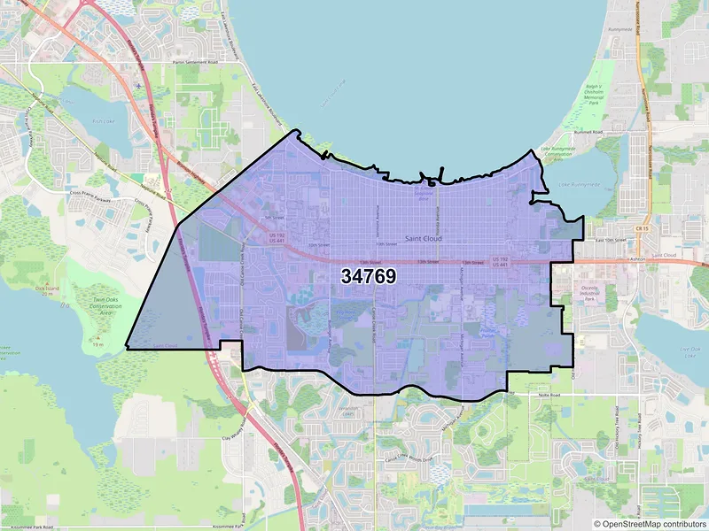 Map of ZIP Code 34769 — Saint Cloud, FL