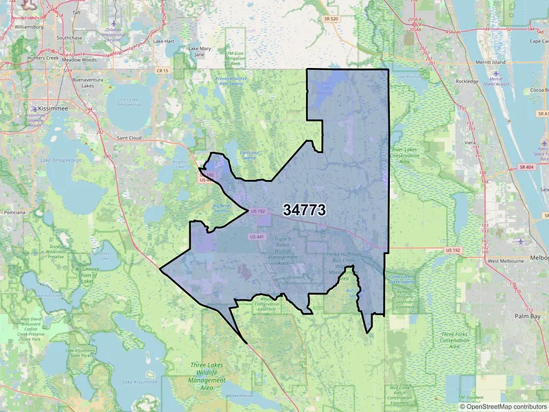 Map of ZIP Code 34773 — Saint Cloud, FL