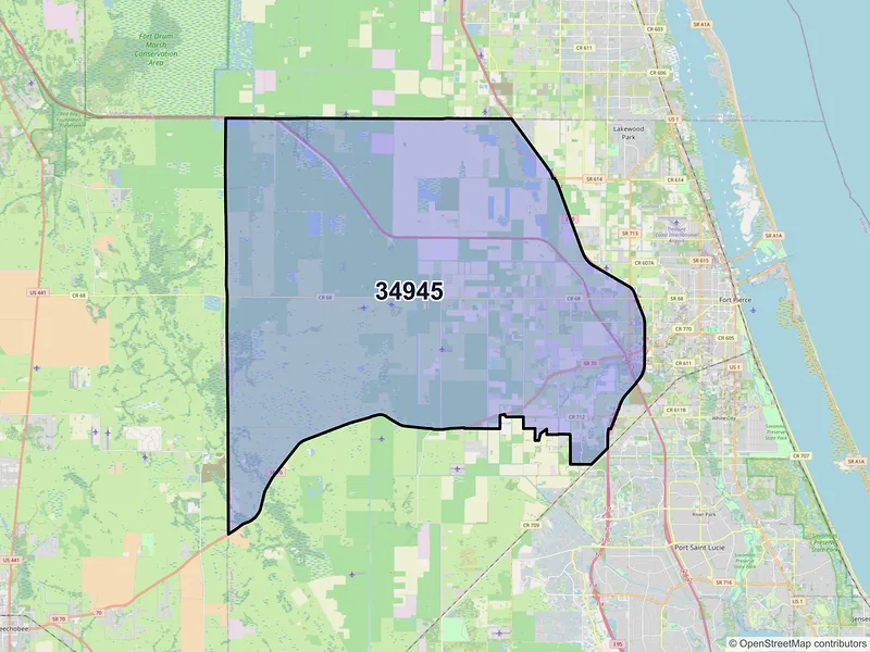 Map of ZIP Code 34945 — Fort Pierce, FL