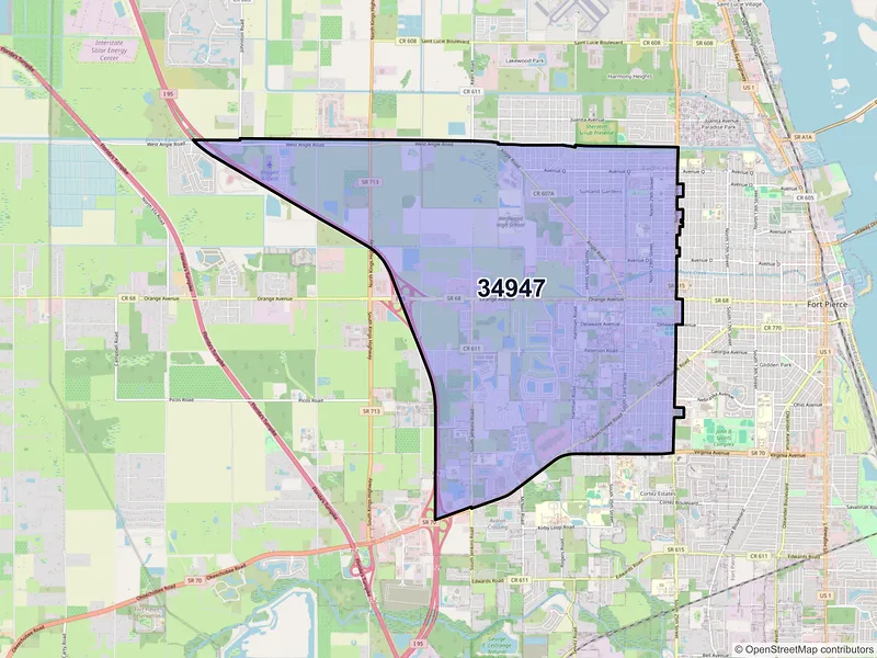 Map of ZIP Code 34947 — Fort Pierce, FL