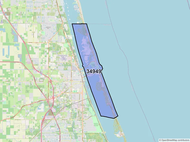 Map of ZIP Code 34949 — Fort Pierce, FL