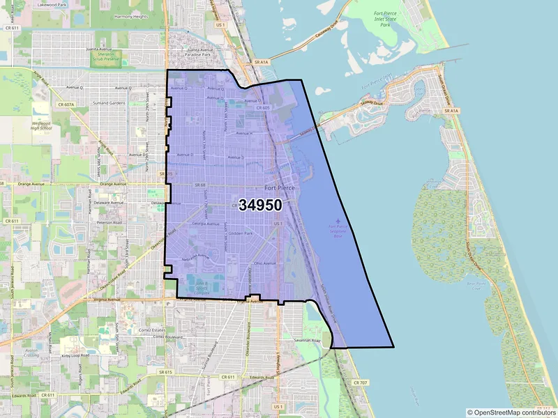 Map of ZIP Code 34950 — Fort Pierce, FL