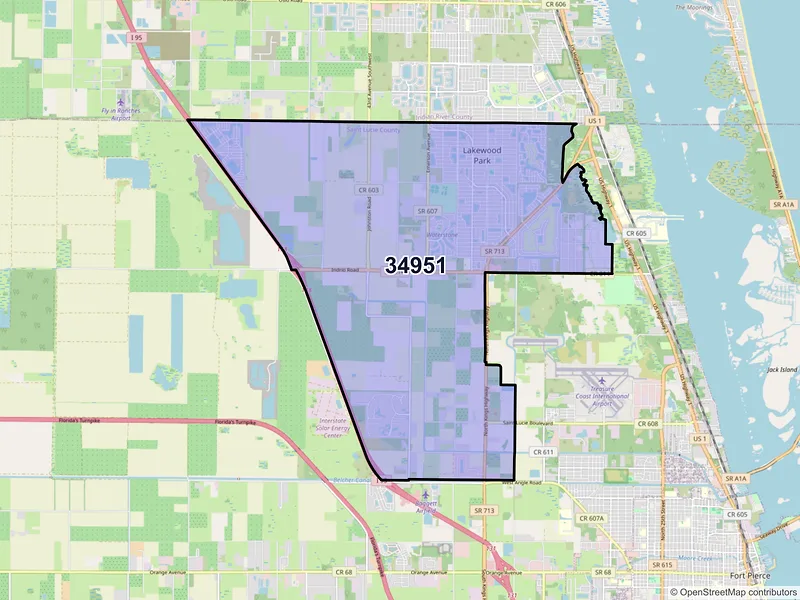Map of ZIP Code 34951 — Fort Pierce, FL