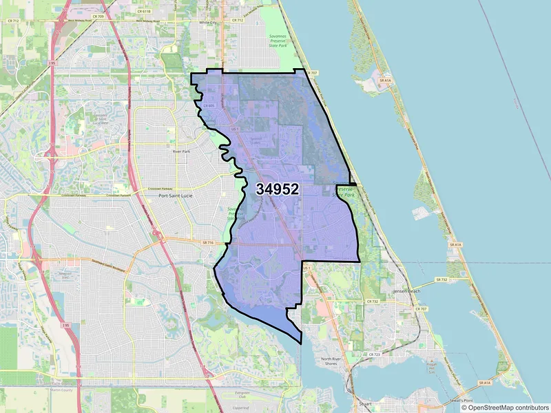 Map of ZIP Code 34952 — Port Saint Lucie, FL