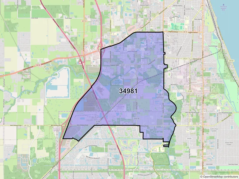 Map of ZIP Code 34981 — Fort Pierce, FL