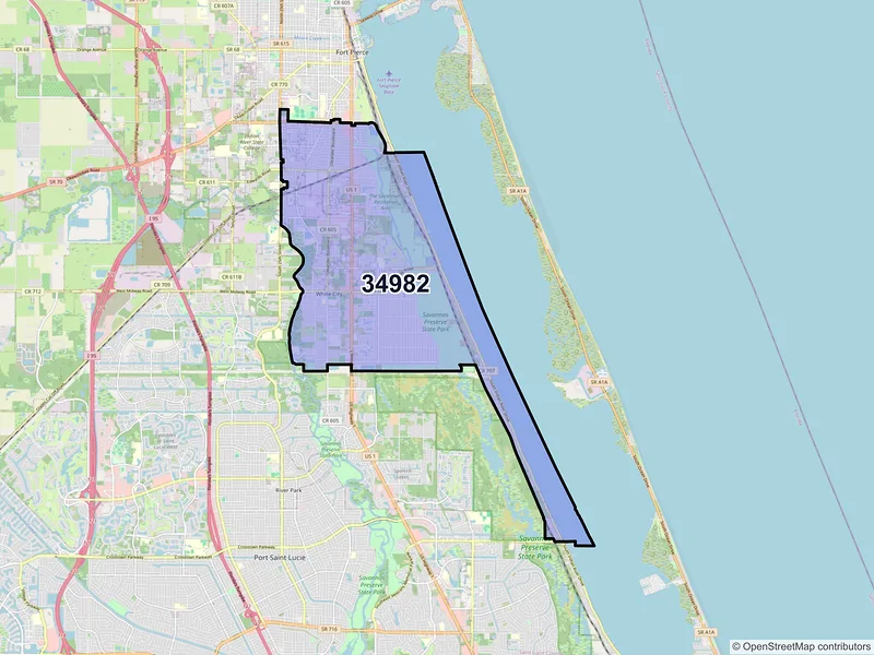 Map of ZIP Code 34982 — Fort Pierce, FL